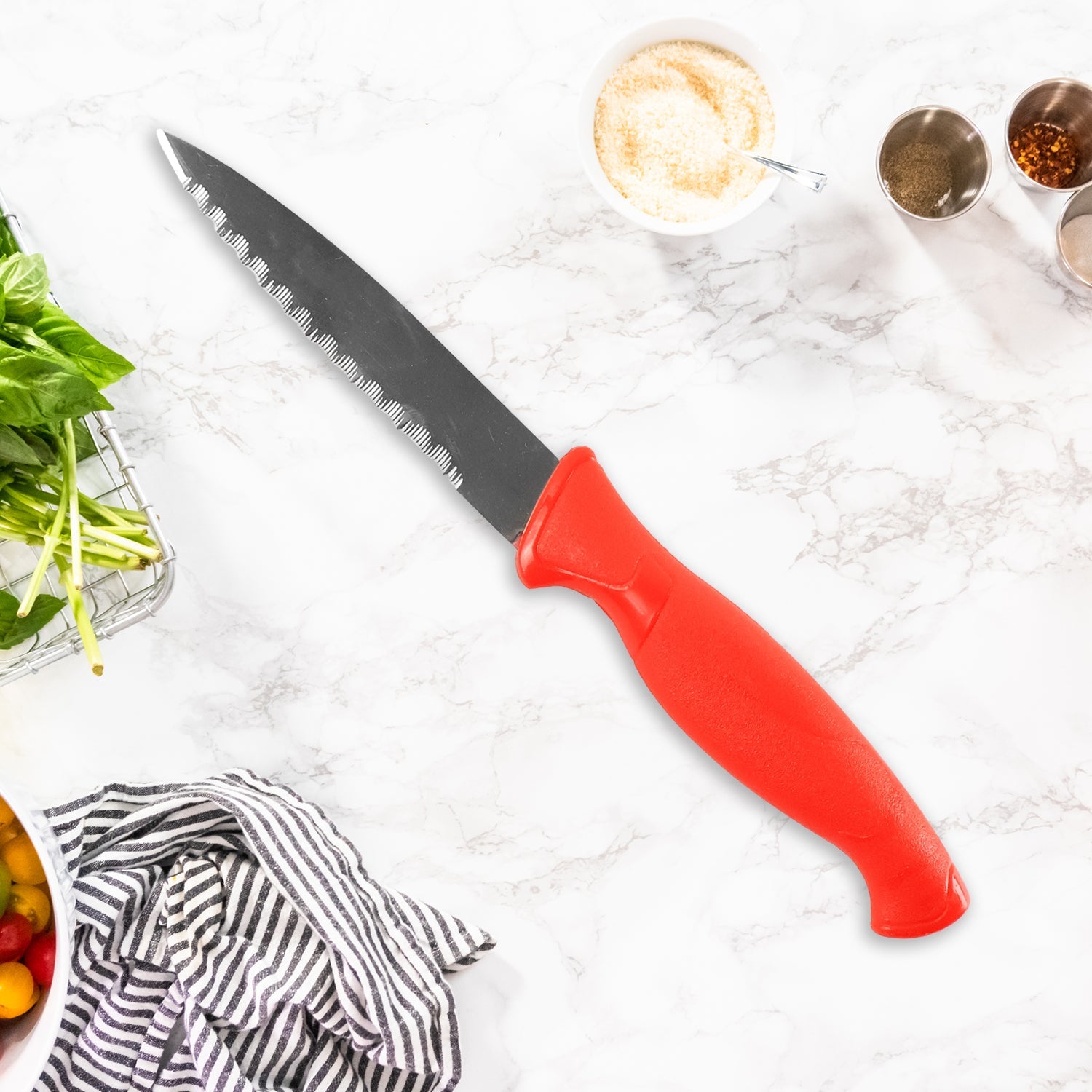 Stainless Steel Serrated Kitchen Knife (1 Pc) Stainless Steel Serrated Kitchen Knife (1 Pc)